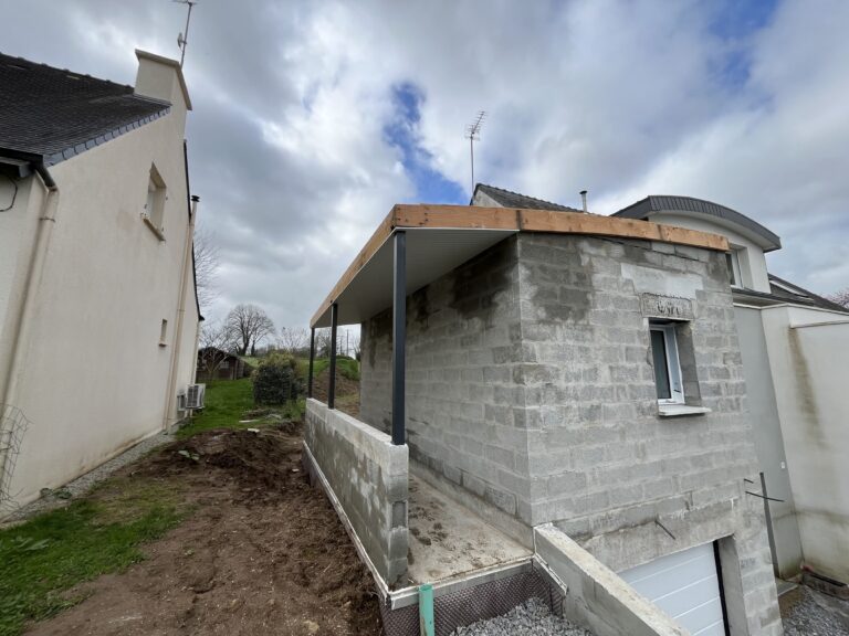 extension de maison avec charpente